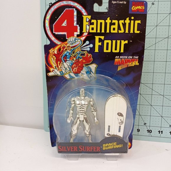 Vintage sealed Silver Surfer Action Figure Toy Marvel Comics Fantastic 4. Toybiz - Picture 1 of 5